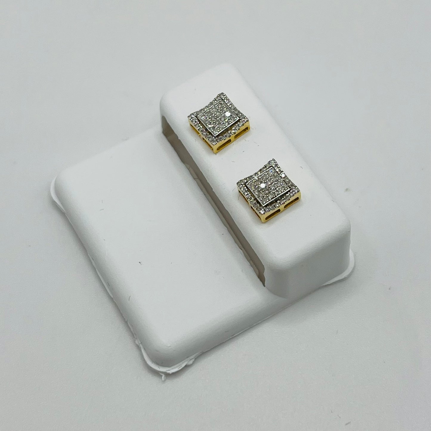 10k Gold Diamond Double Lined Earrings (S)