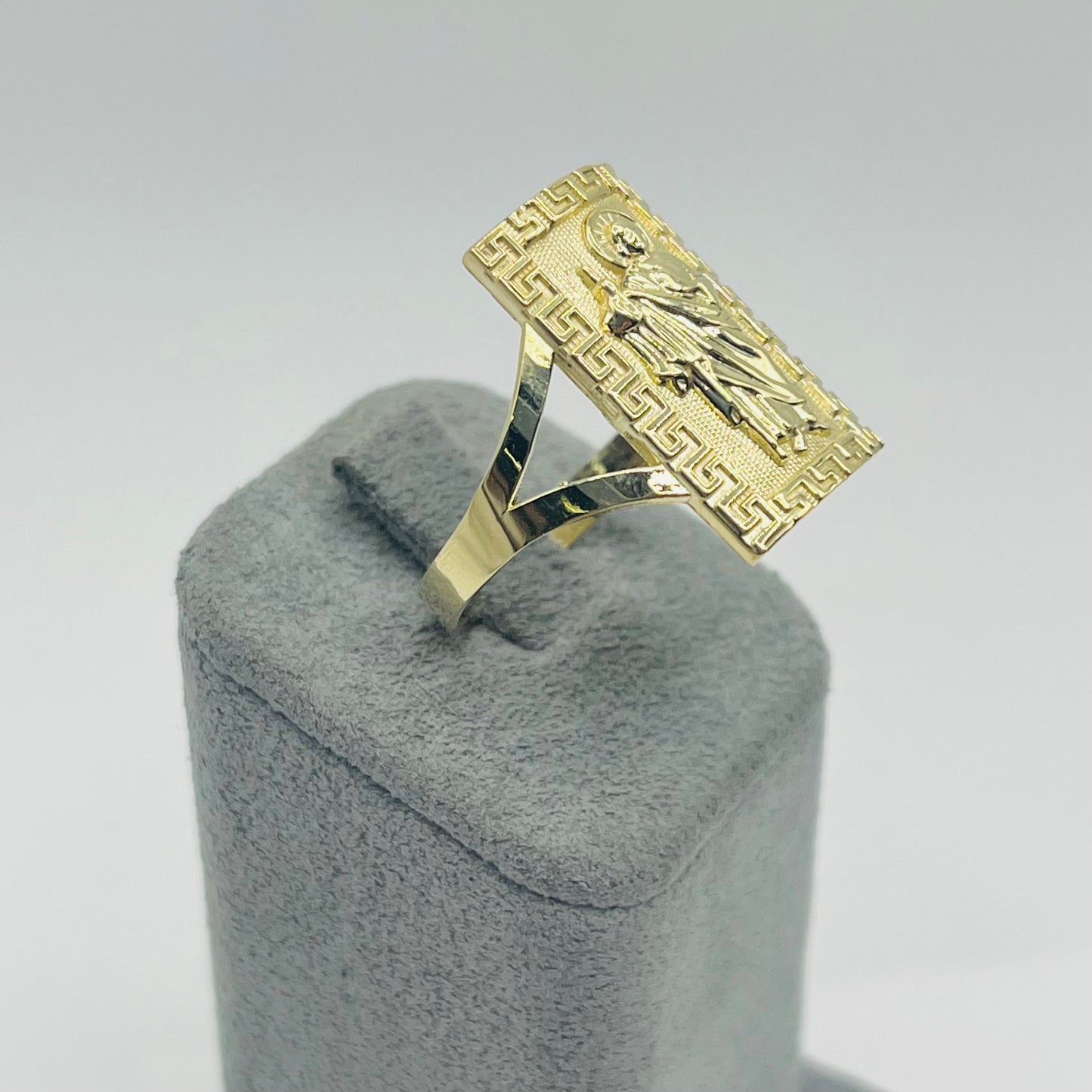 10k Gold San Judas Greek Border Ring