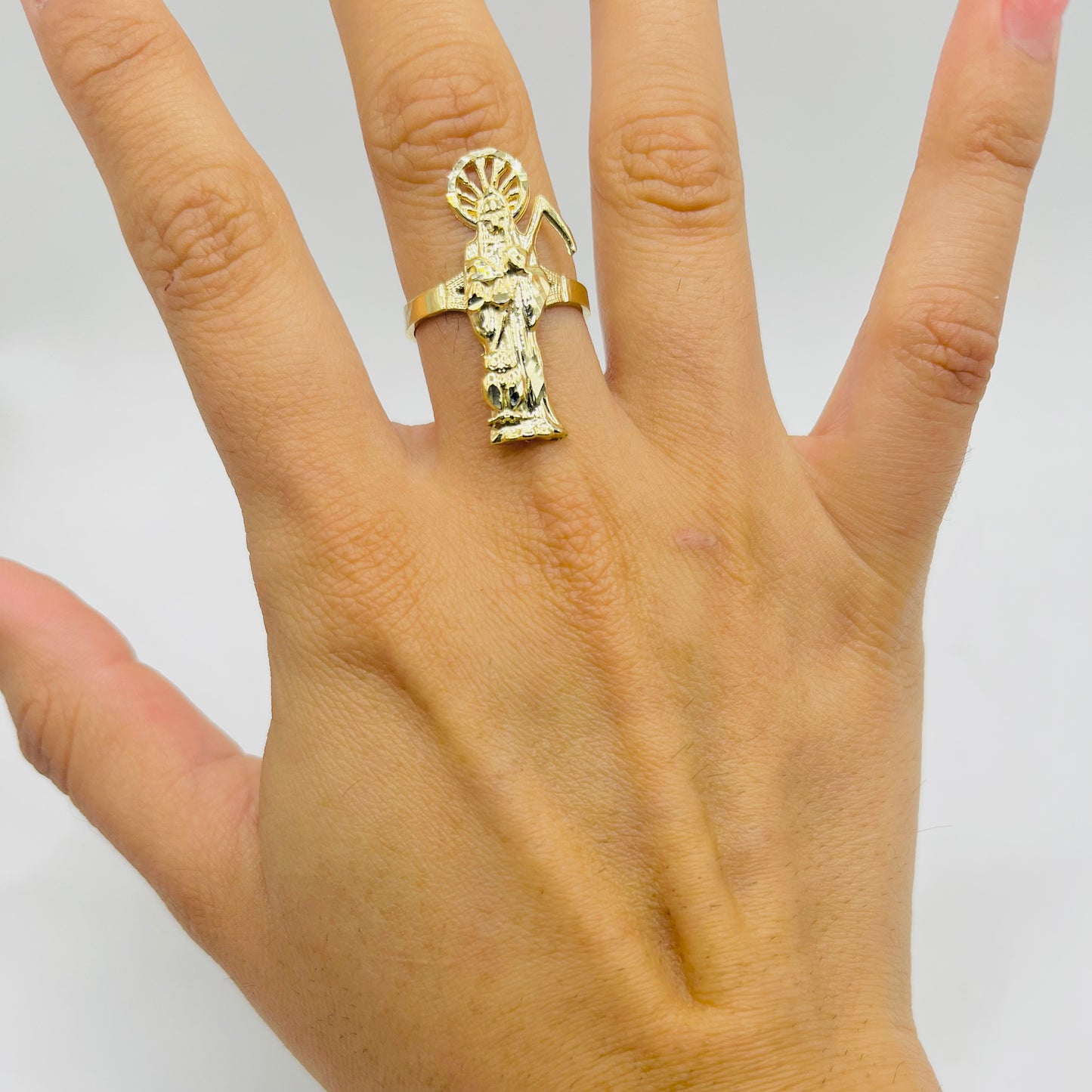 10k Gold Santa Muerte Ring