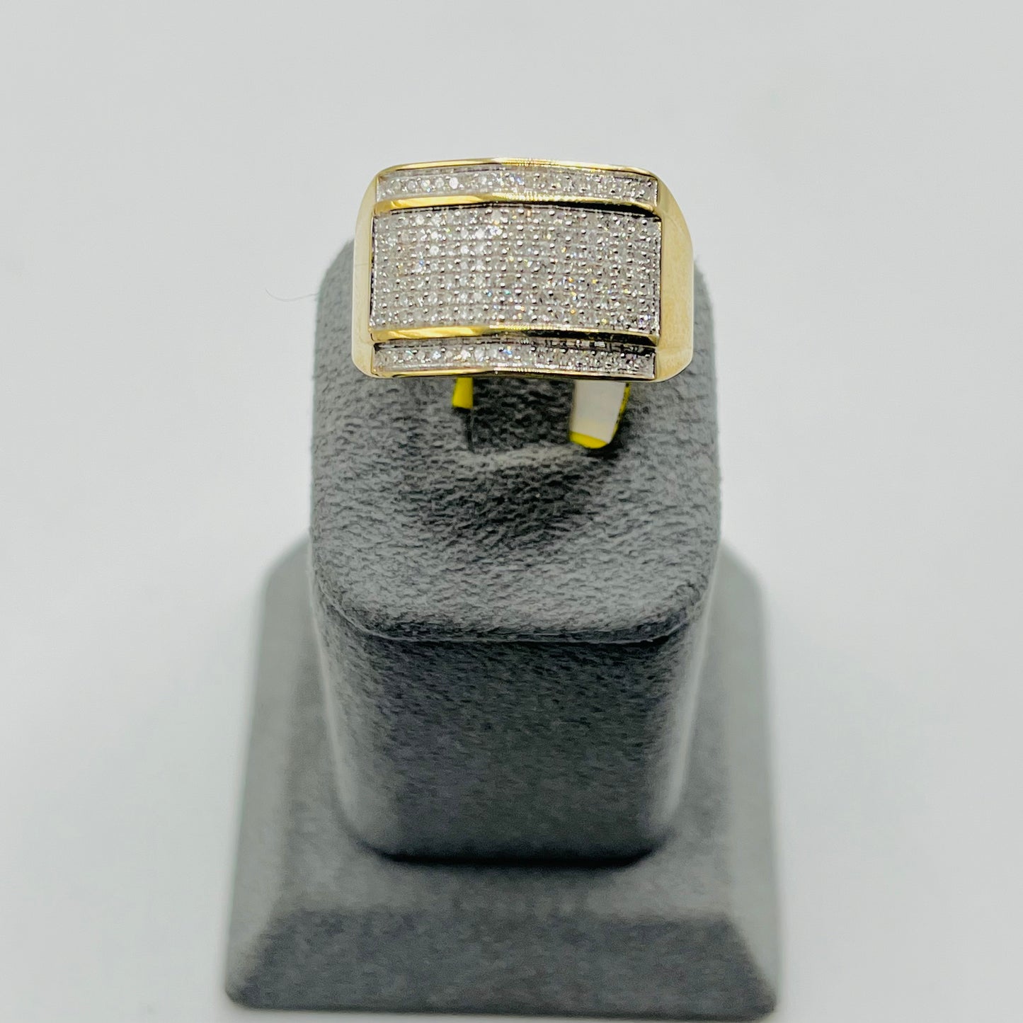 10k Gold Natural Diamond Triple Platform Ring