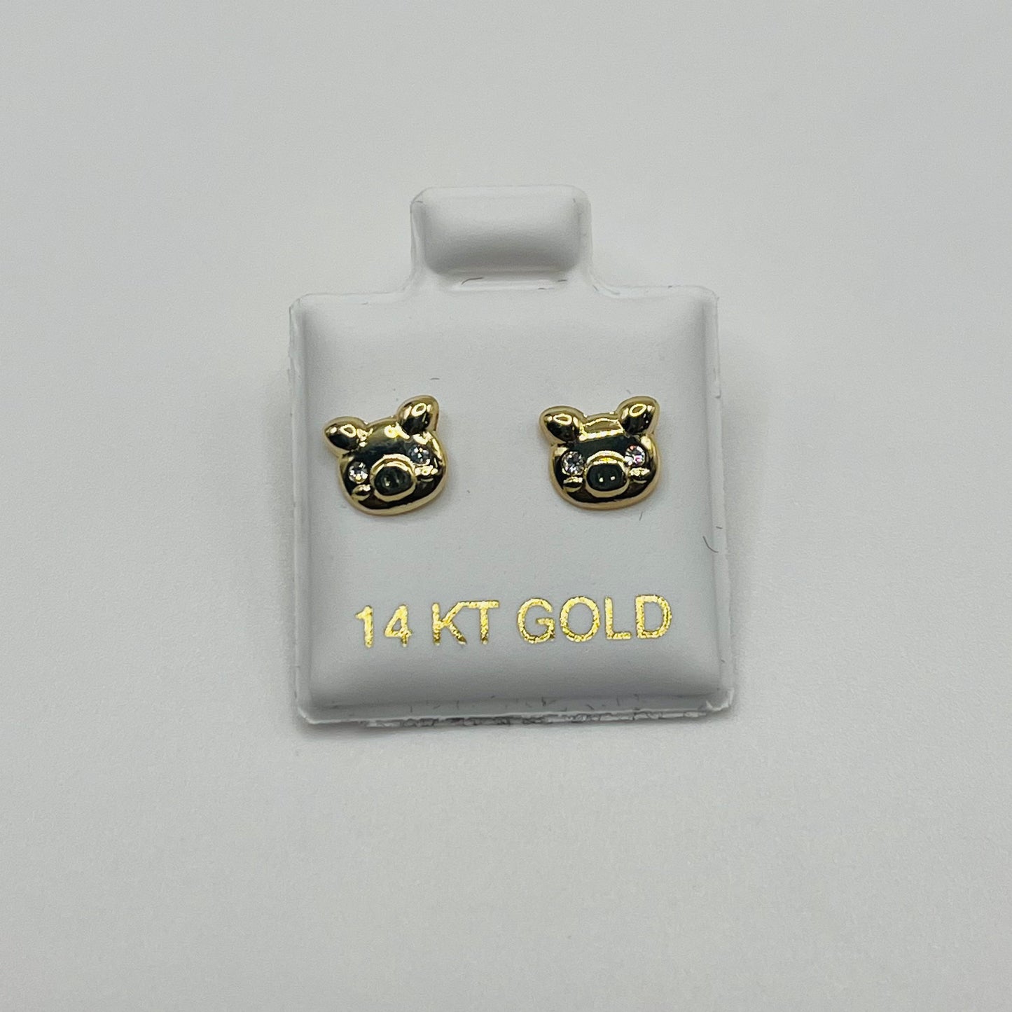14k Gold Piggie Baby Earrings