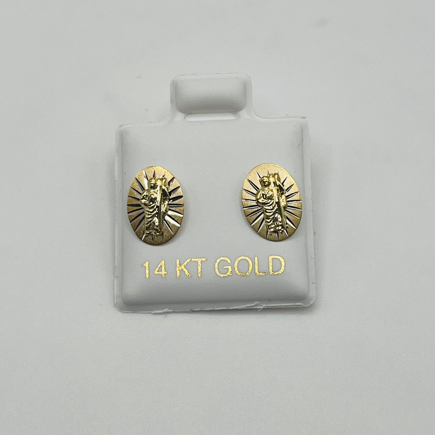 14k Gold San Judas Dc Baby Earrings