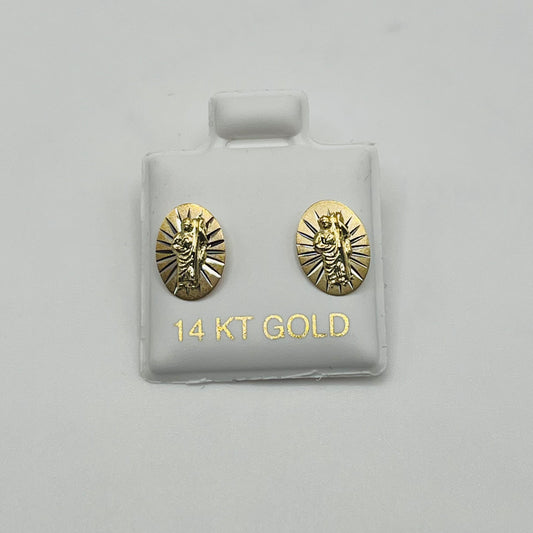 14k Gold San Judas Dc Baby Earrings