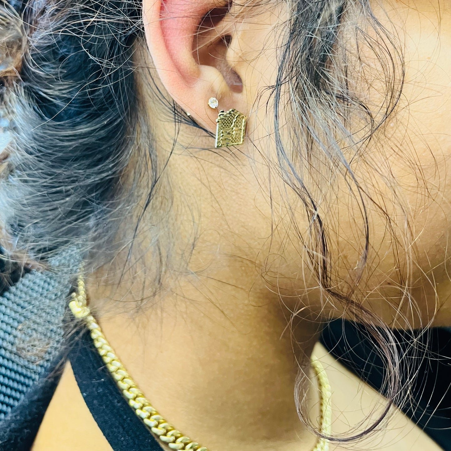 10k Gold Mini Trap House Earrings