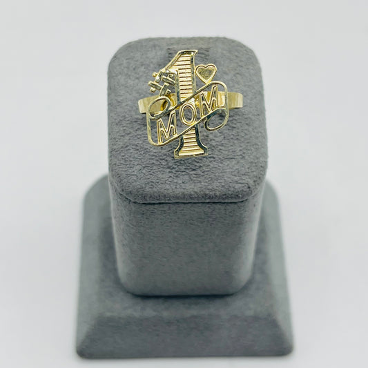 10k Gold Number One Mom Ring