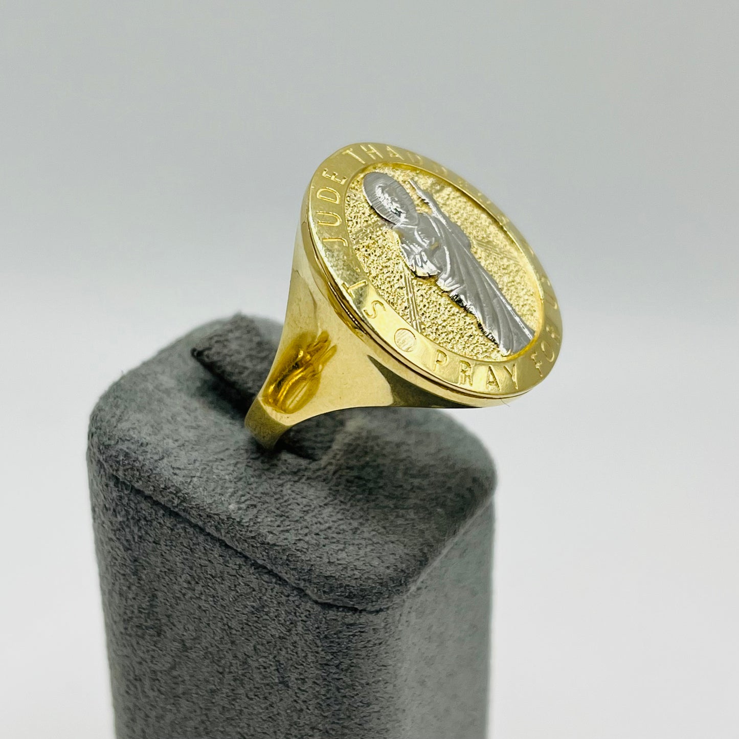 10k Gold Two- Tone St. Jude Signet Ring