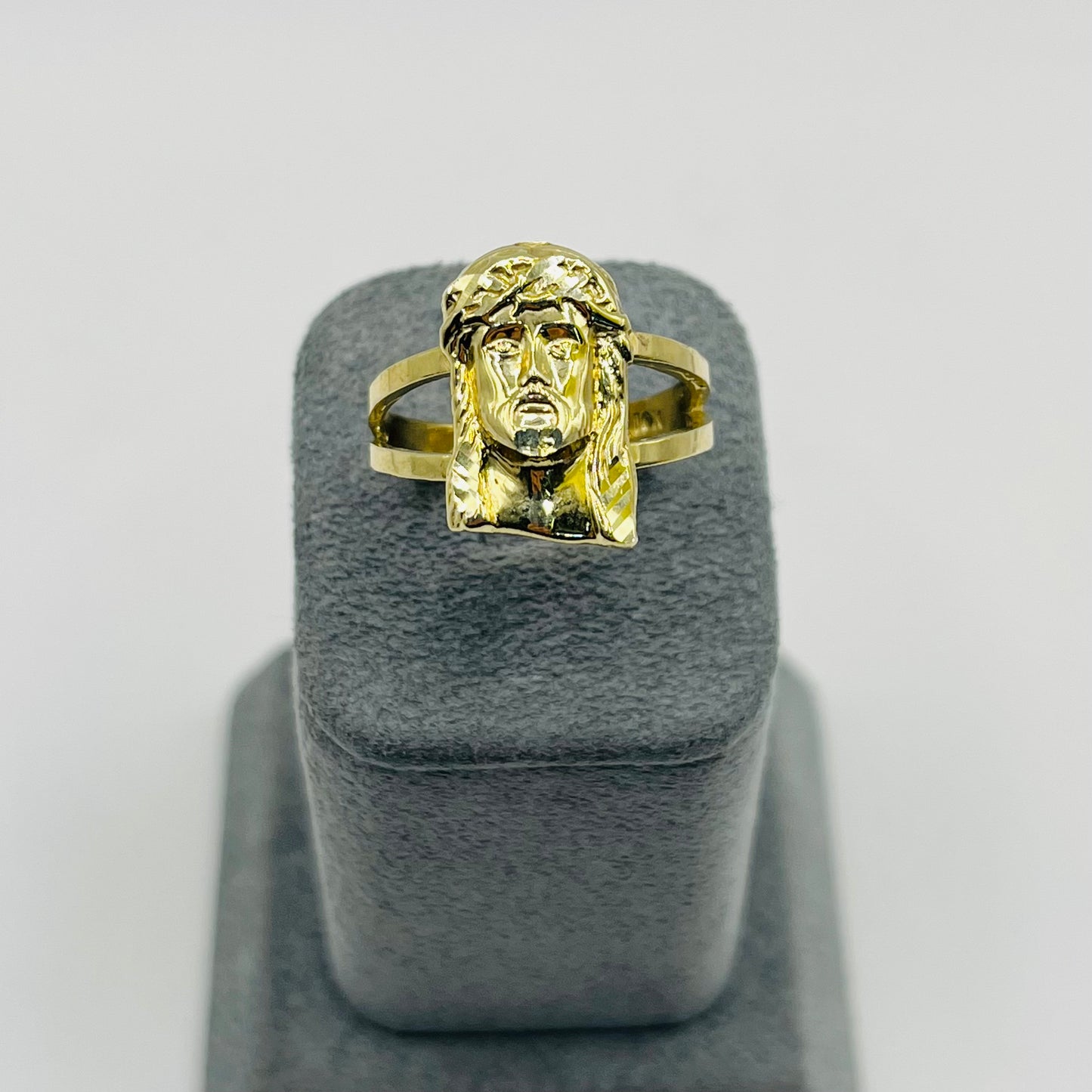 10k Gold Jesus Face Ring