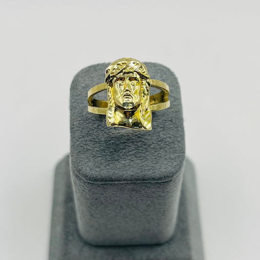 10k Gold Jesus Face Ring