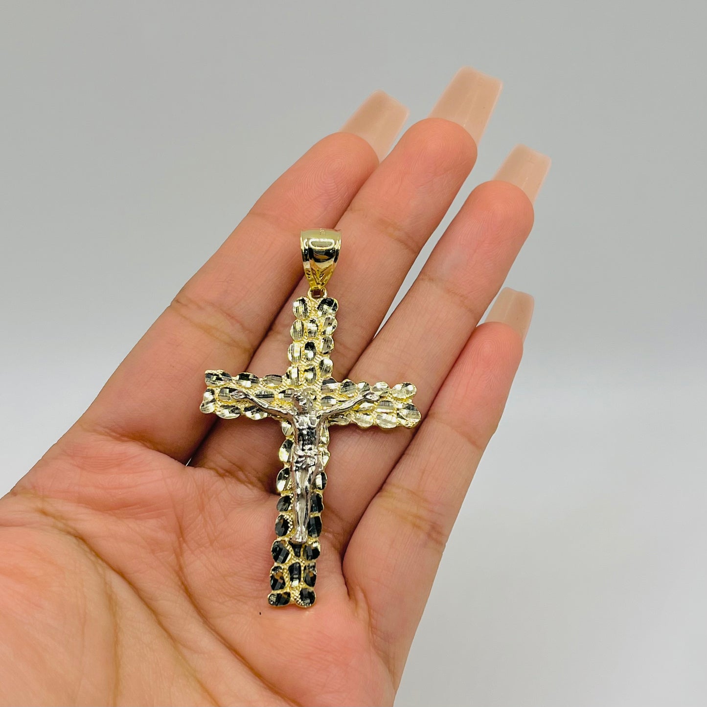 10k Gold Two- tone Sancta Nugget Pendant