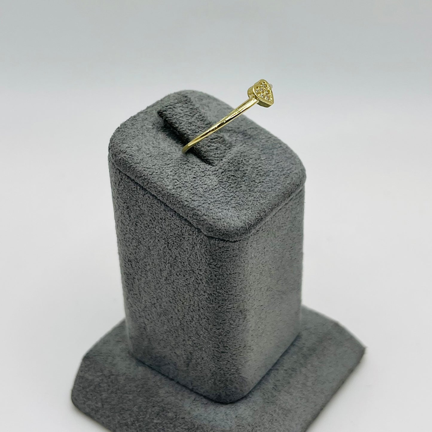 10K Gold Micro CZ Heart Ring