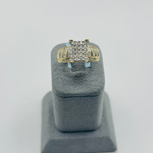 10k Gold Natural Diamond Cinderella Ring