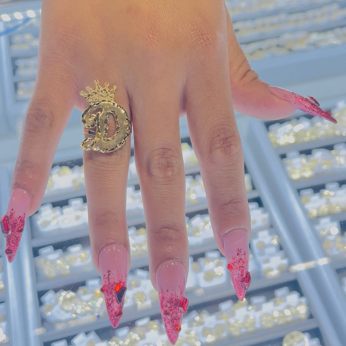 10k Gold Custom Crown Initial Ring