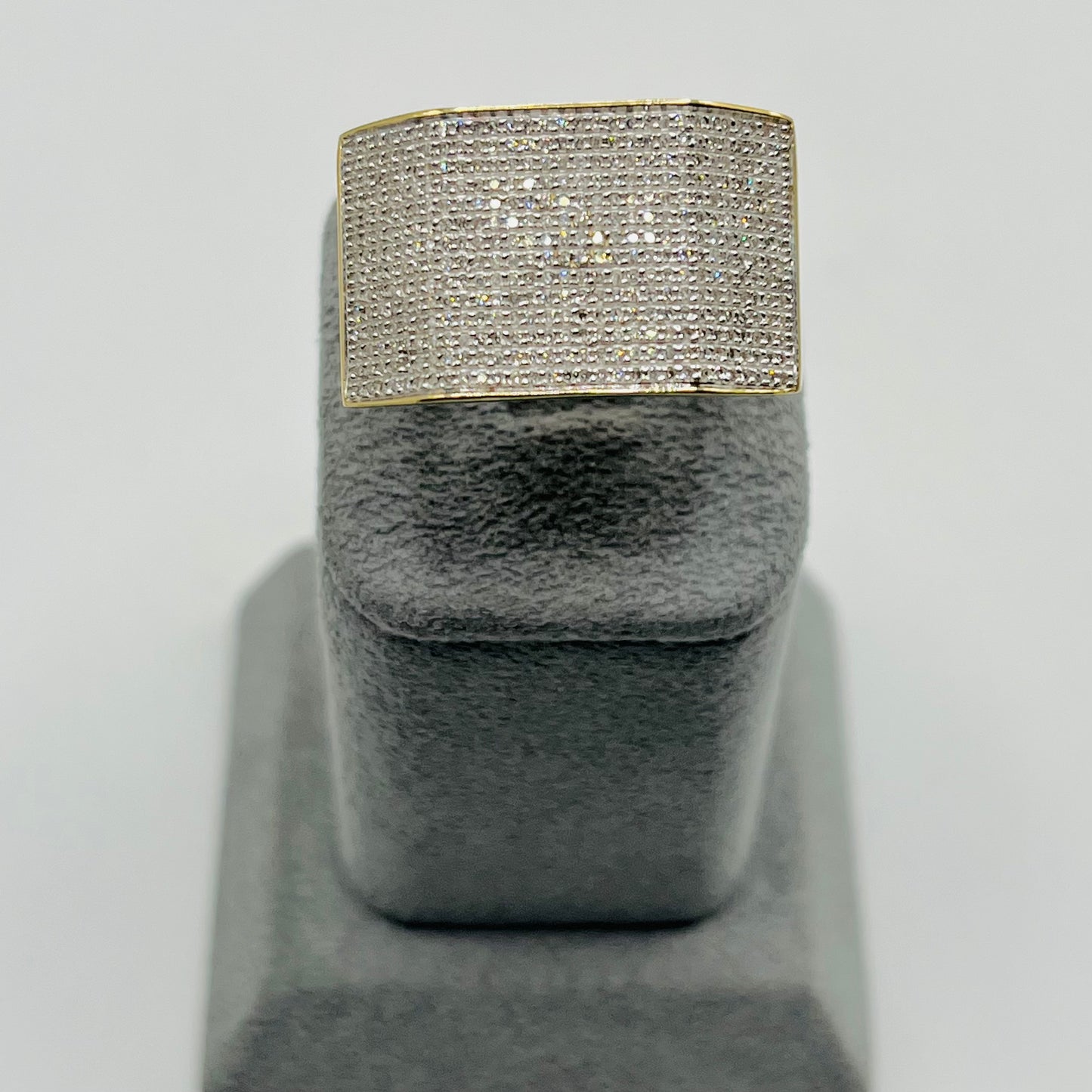 10k Gold Natural Diamond Pave Platform Ring
