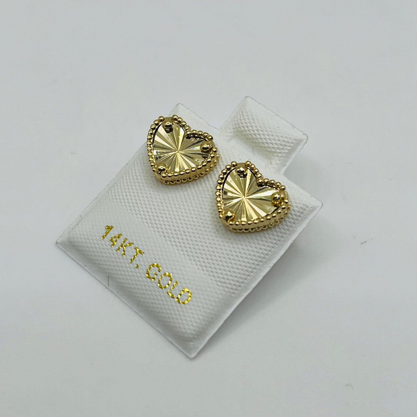 14k Gold Fancy Heart Earrings
