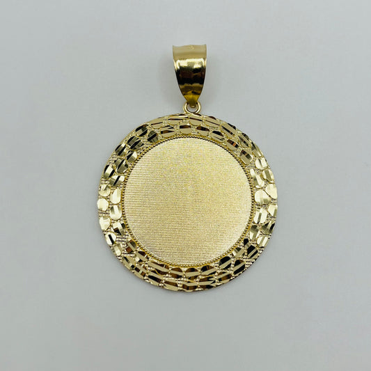 14k Gold Nugget Picture Pendant (37mm)