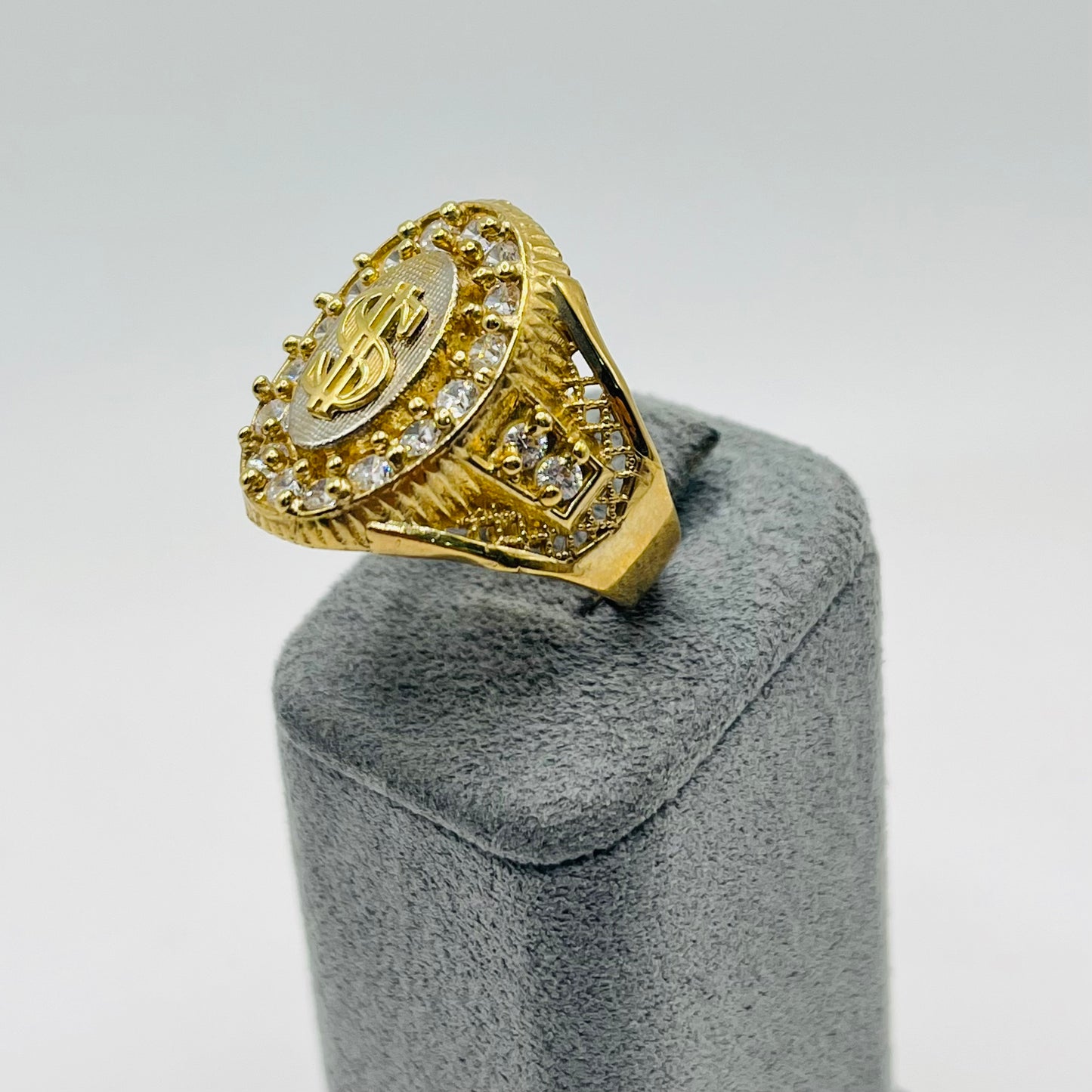 10k Gold Two- Tone Cz MoneySign Ring