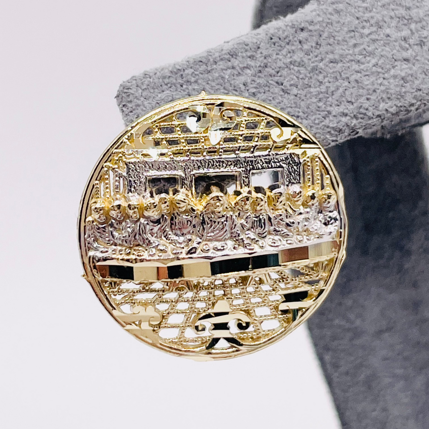 10K Last Supper Earrings (two tone / light)