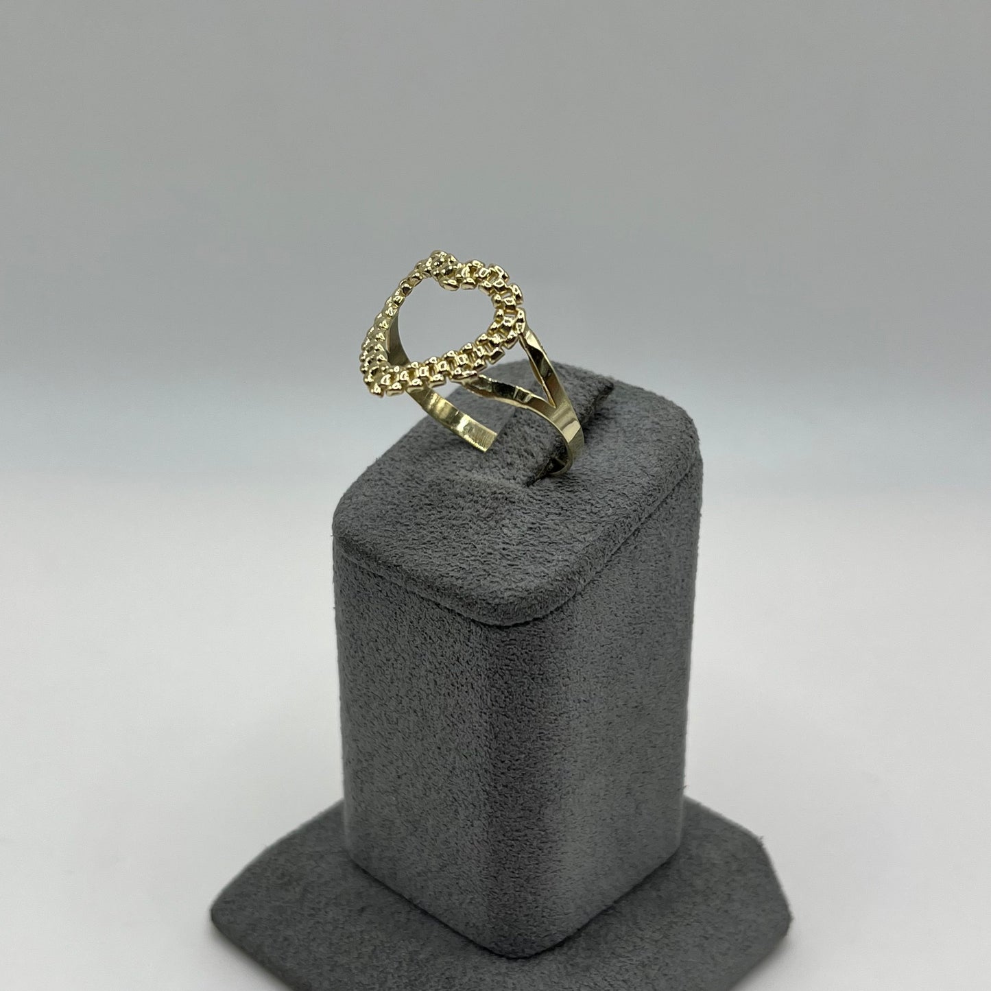 10k Gold Rounded Rx Open Heart Ring