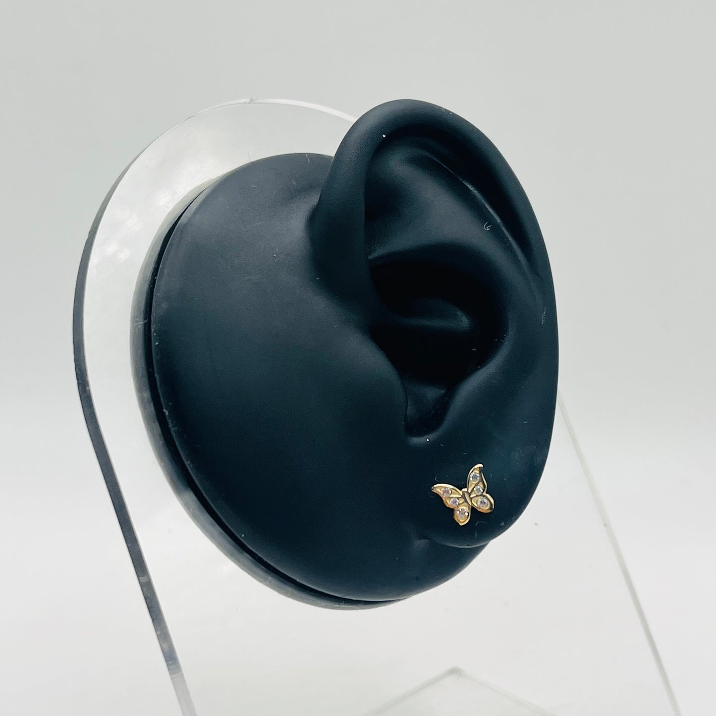 14k Gold Mariposa CZ Baby earrings