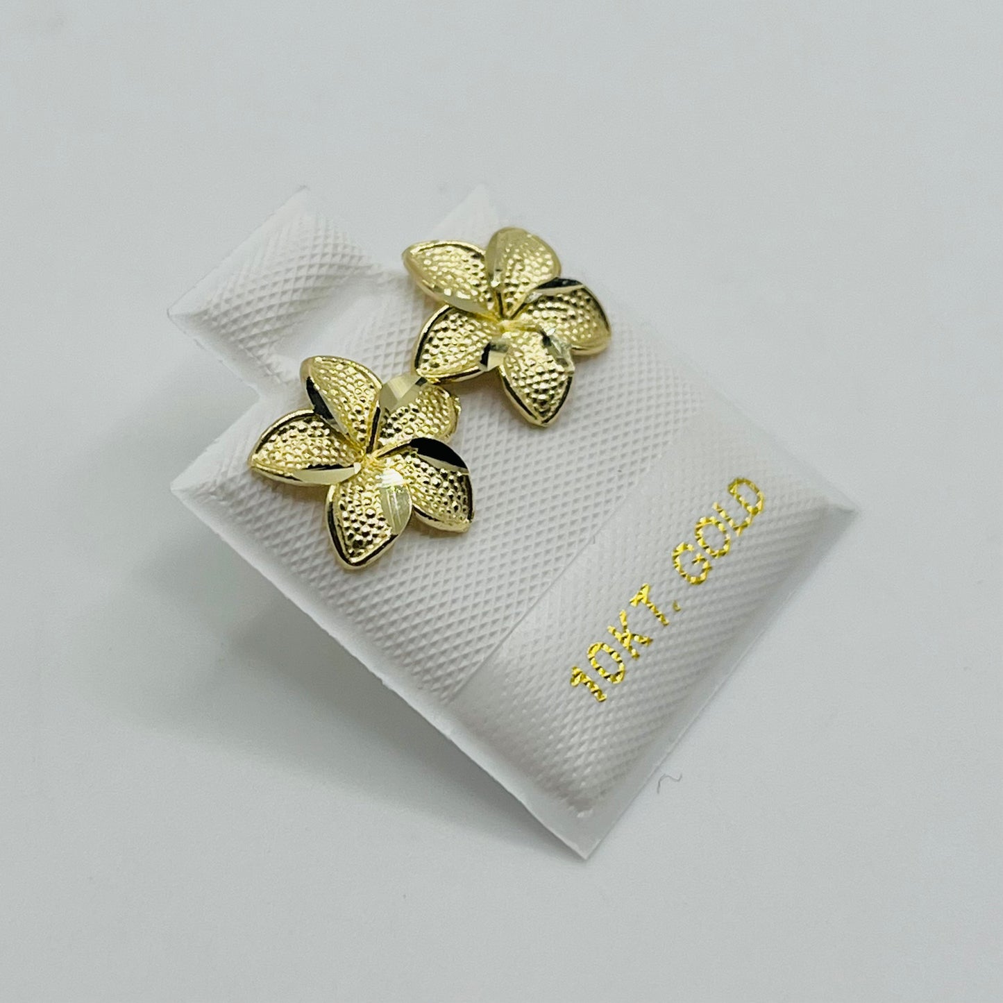 10k Gold Hibiscus Earrings (Large)