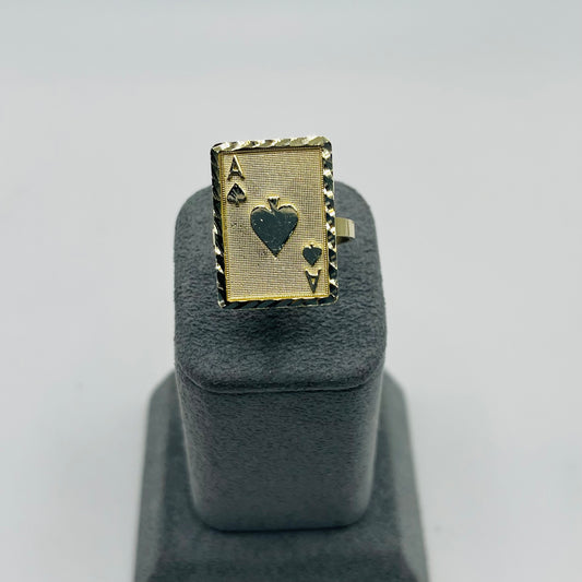 10k Gold Ace Card Ring