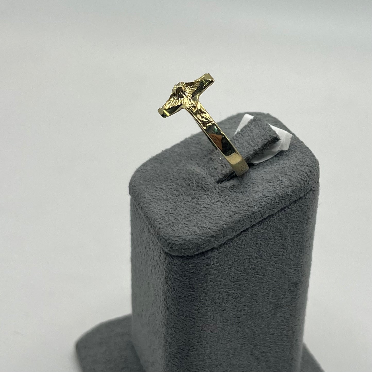 14k Gold Sideways Cross Ring