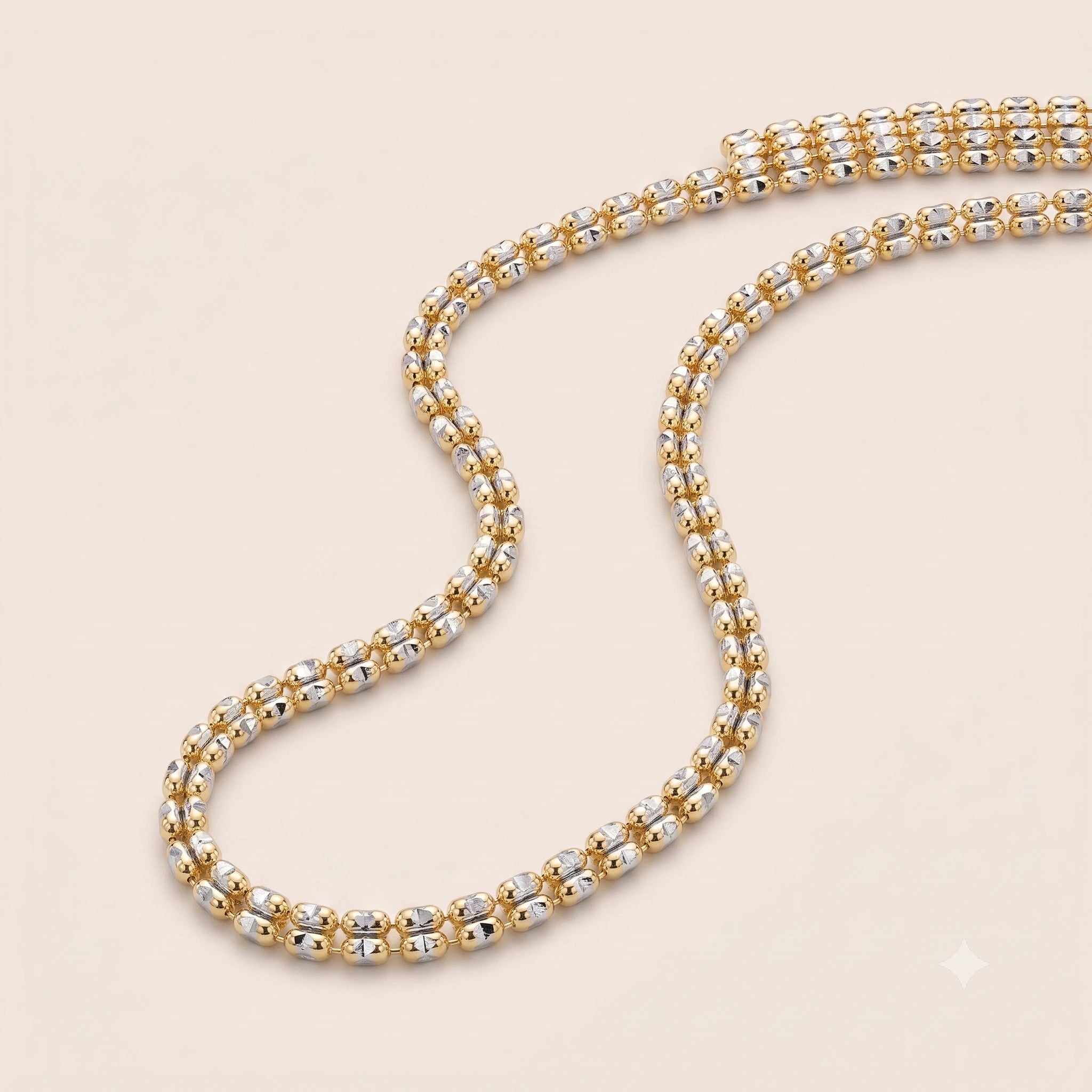 10K GOLD 2.5MM ICE CHAIN (two -tone)