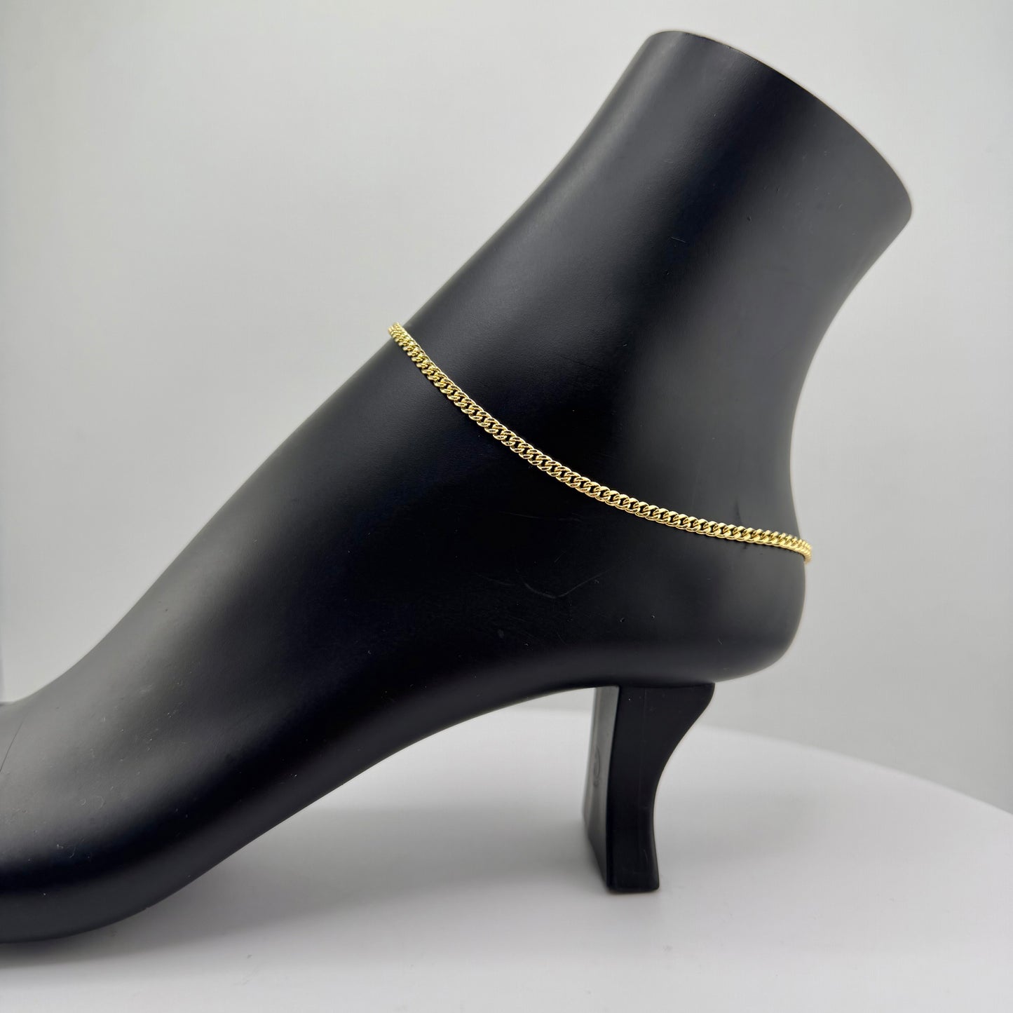 10k Gold 3mm Miami Cuban Anklet