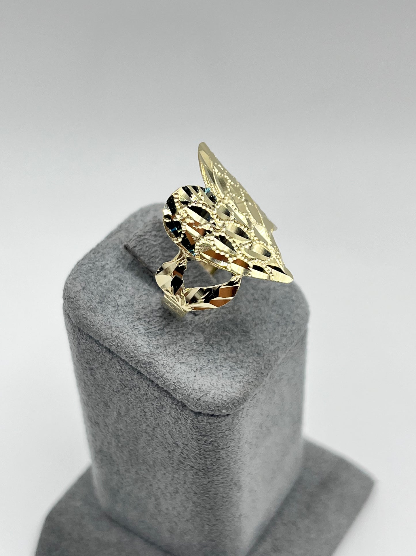 10K Gold Fancy Heart Nugget Ring (Larger version)