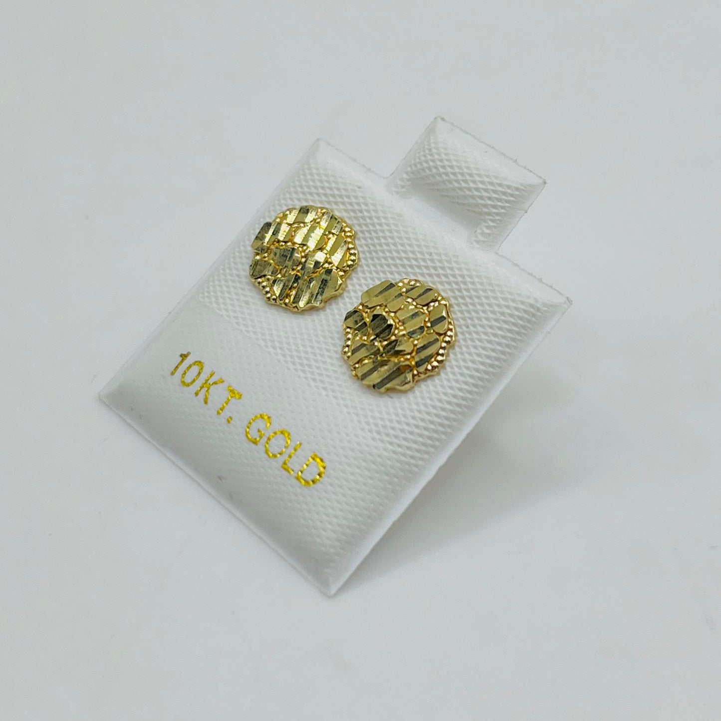 10K Gold Round Nugget Earrings (Extra Small)
