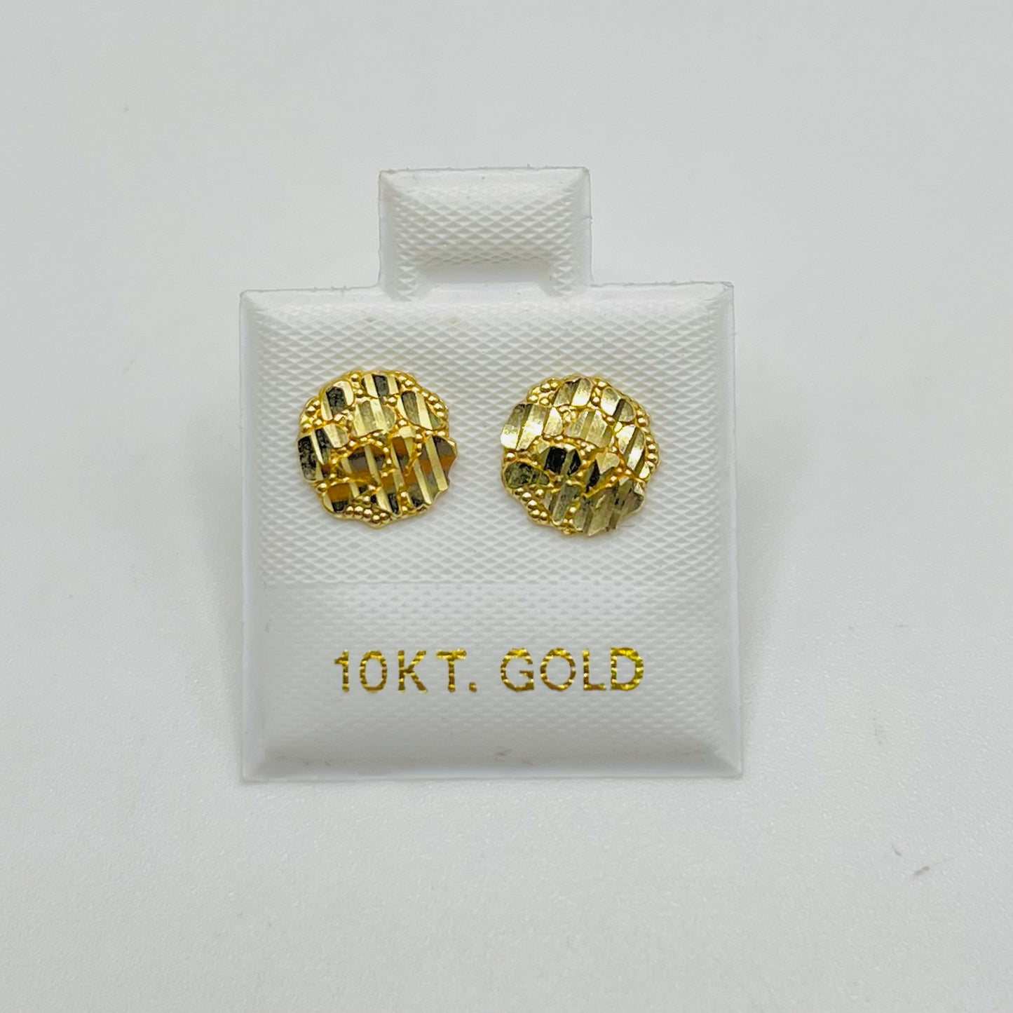 10K Gold Round Nugget Earrings (Extra Small)