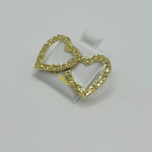 10k Open Heart Nugget Earrings (Medium)