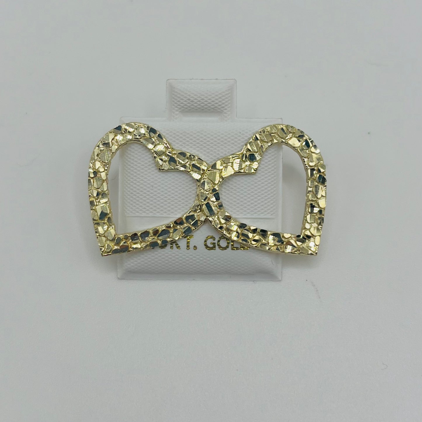 10k Open Heart Nugget Earrings (Medium)
