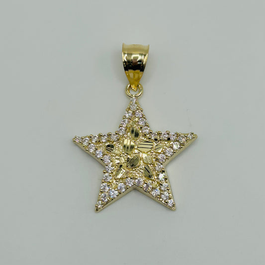 10k Gold Cz Nugget Star Charm (L)