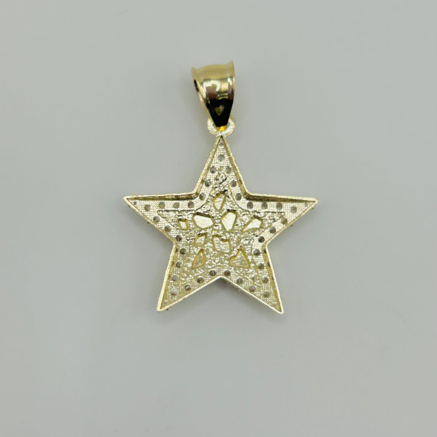 10k Gold Cz Nugget Star Charm (L)