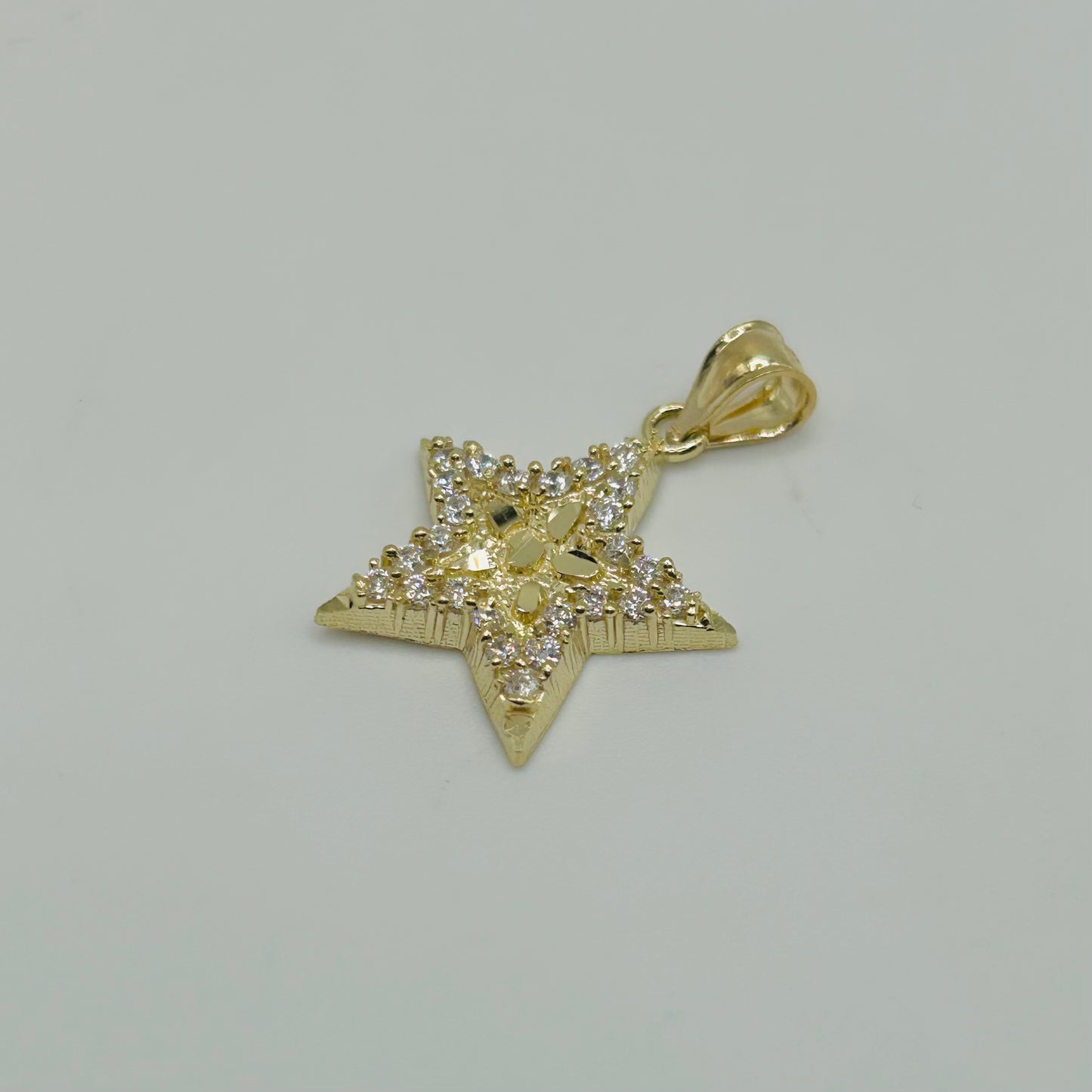 10k Gold Cz Nugget Star Charm (M)