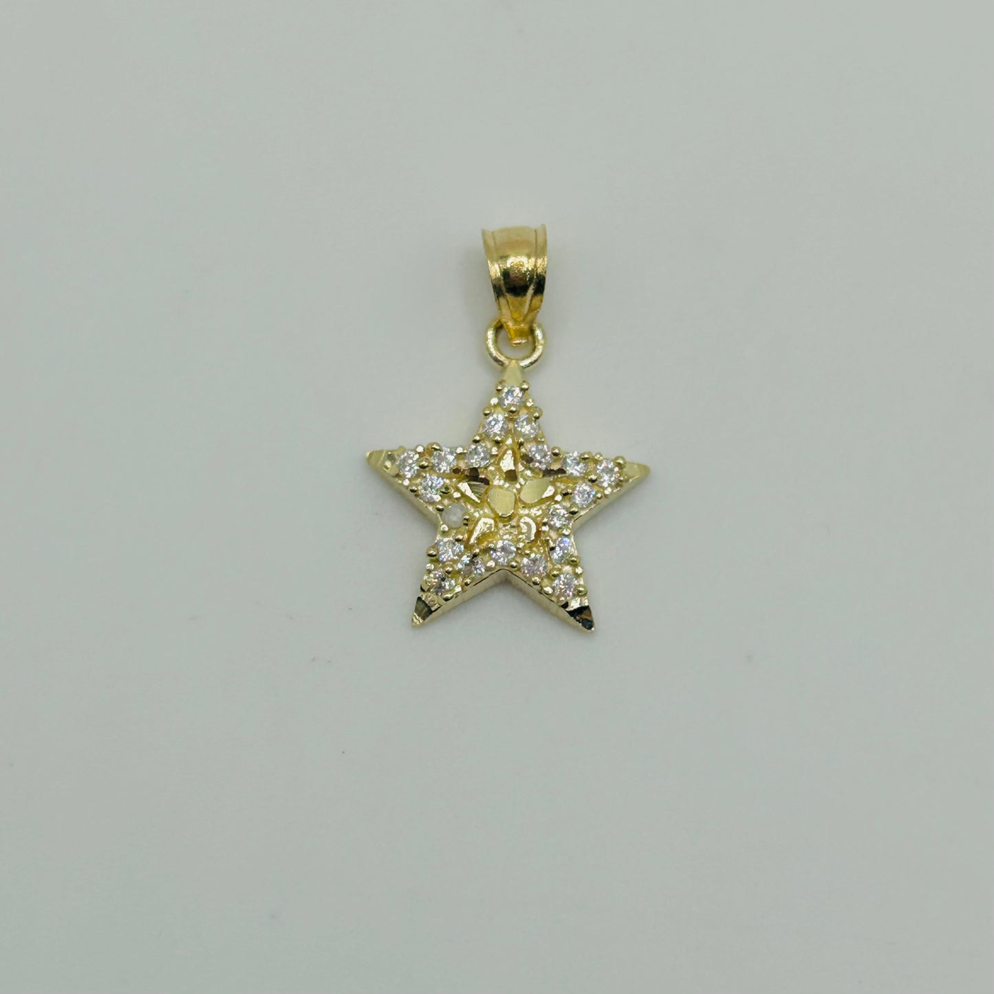 10k Gold Cz Nugget Star Charm (S)