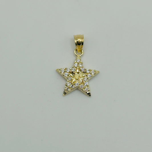 10k Gold Cz Nugget Star Charm (S)
