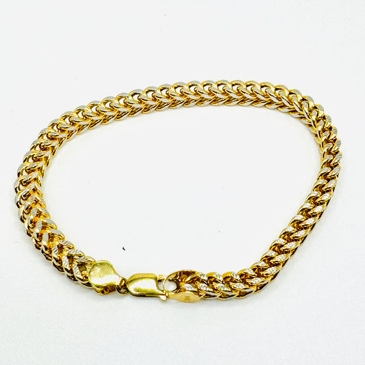 10K Gold 6mm Diamond Cut Franco Bracelet