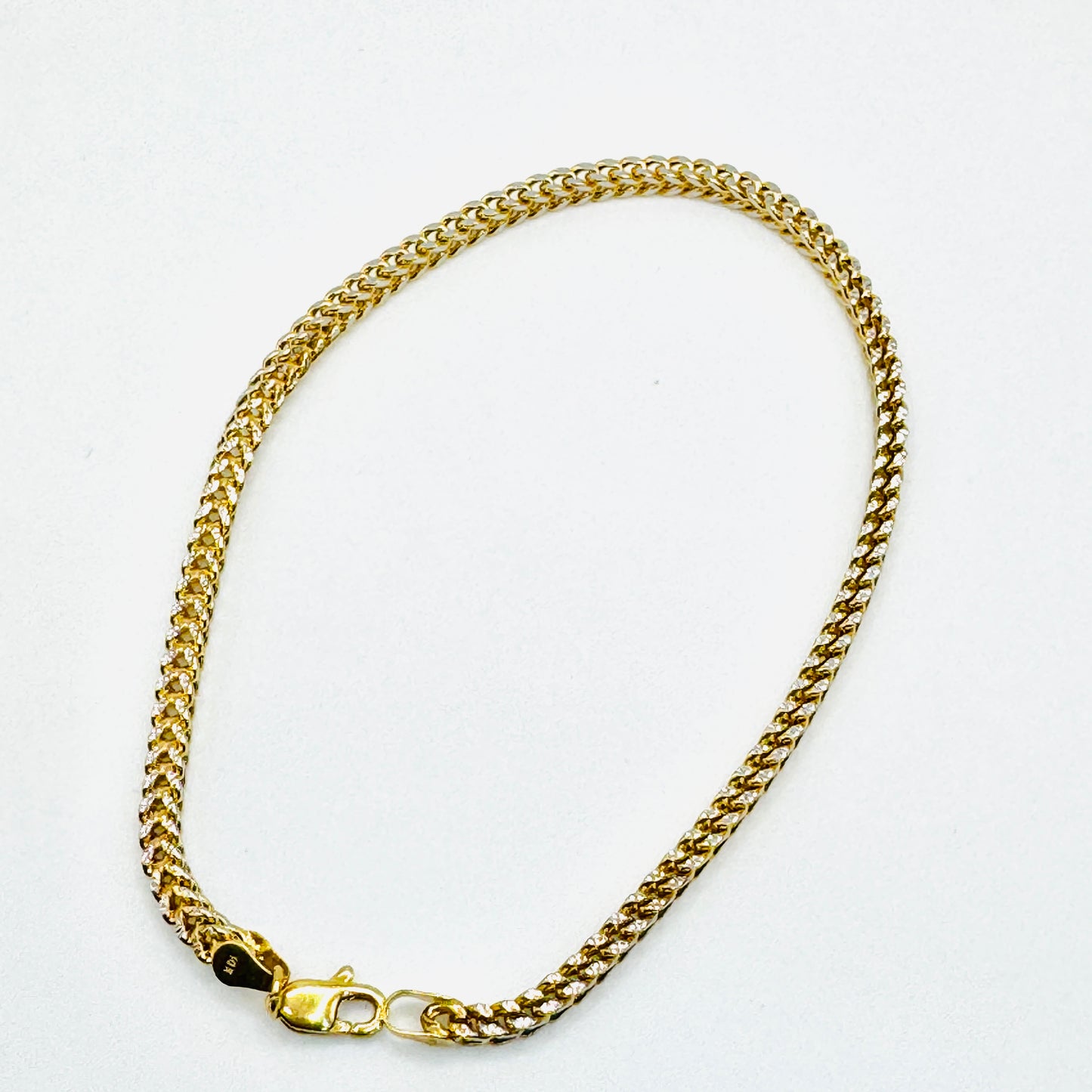 10K Gold 3mm Diamond Cut Franco Bracelet