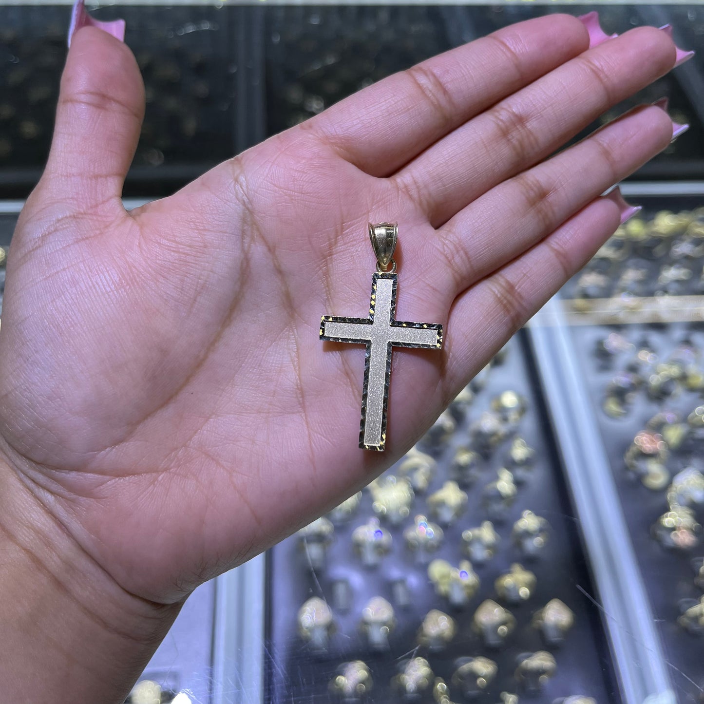 10k Gold Bold Cross Charm