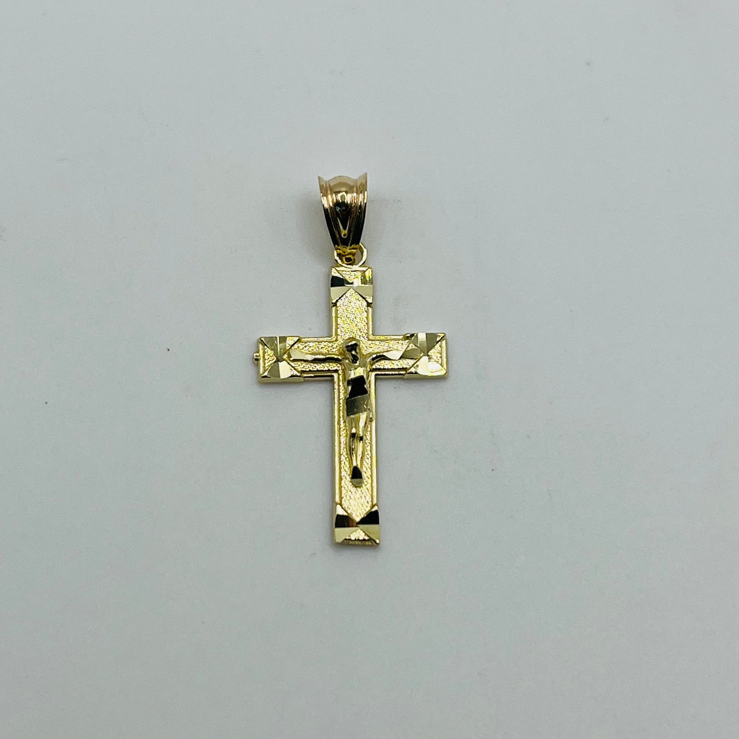 10k Gold Diamond Cut Crucifix Charm