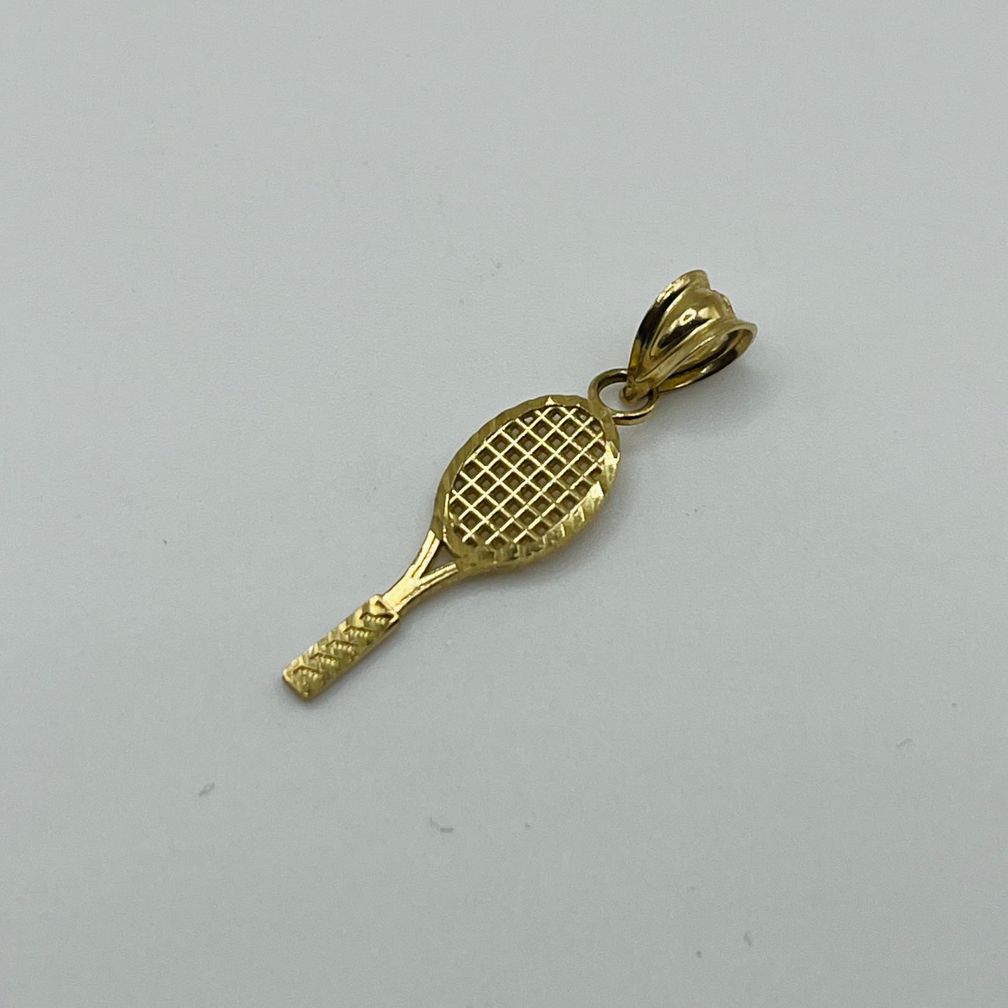 10k Gold Tennis Racket Charm