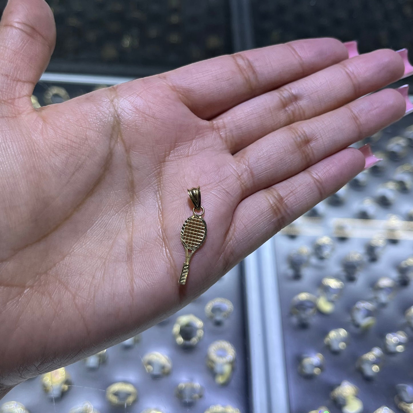 10k Gold Tennis Racket Charm