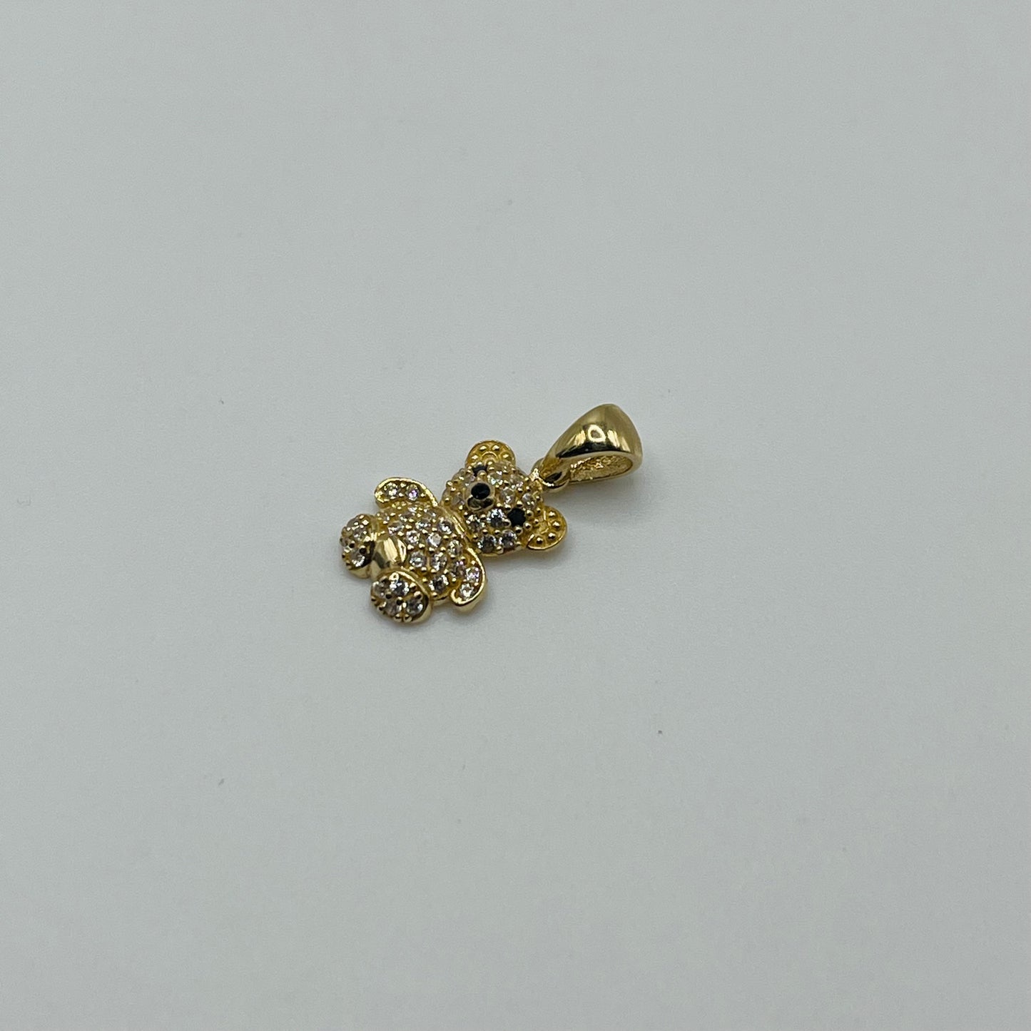 10k Gold CZ Tiny Teddy Bear Charm