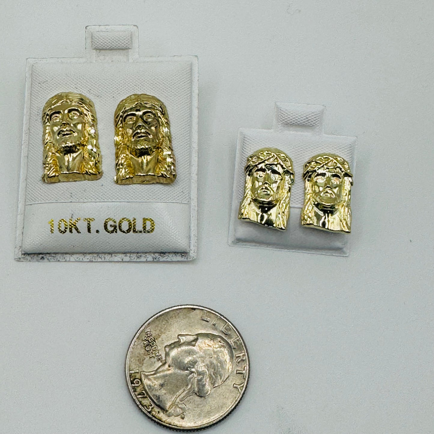 10K Gold Jesus Piece Earrings (L)