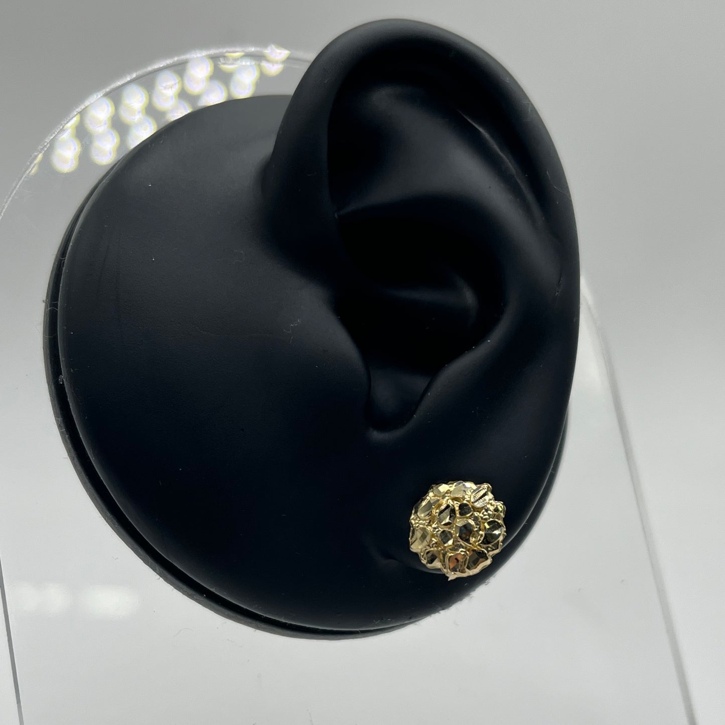 14k Gold Round Nugget Earrings (Small)