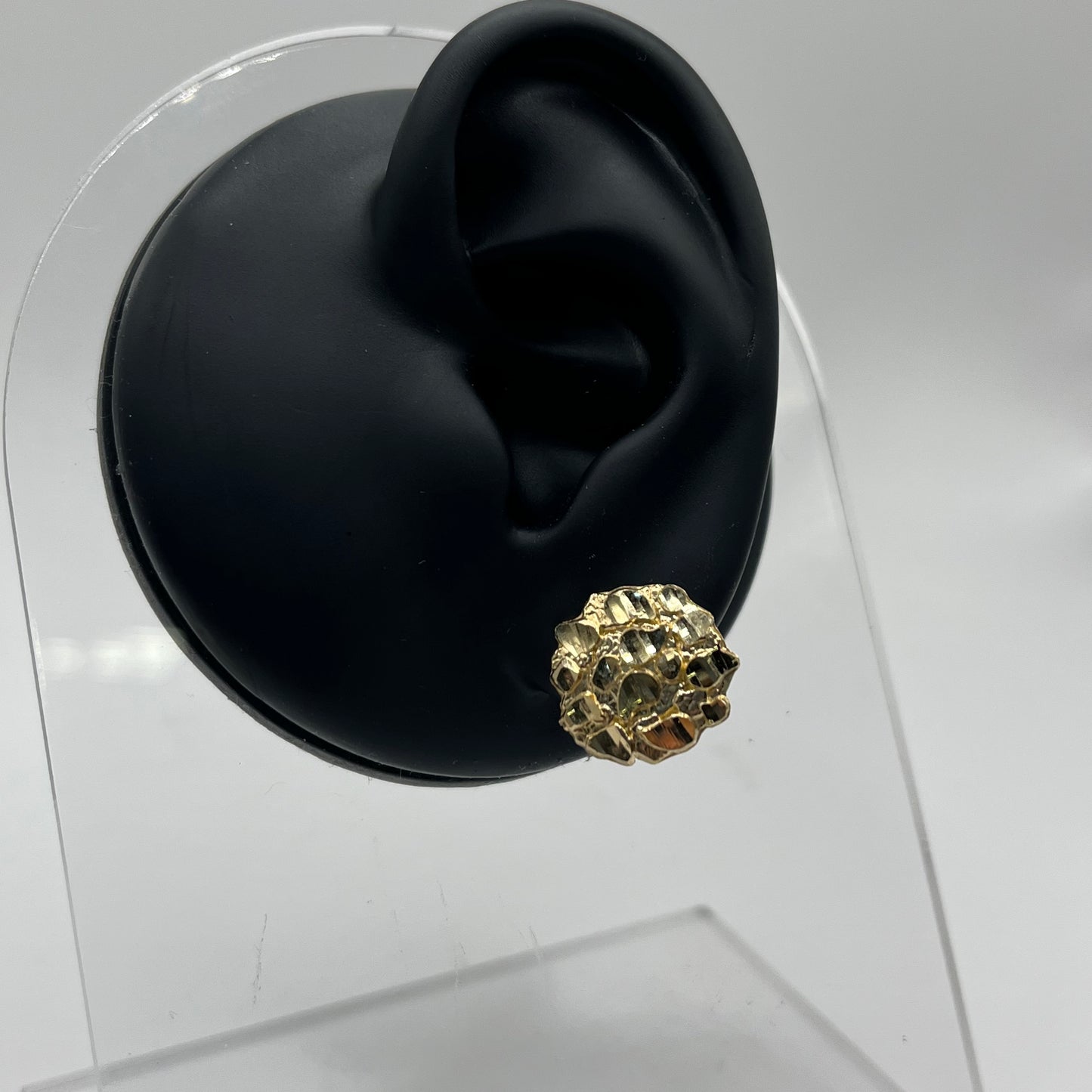 14k Gold Round Nugget Earrings (XL)