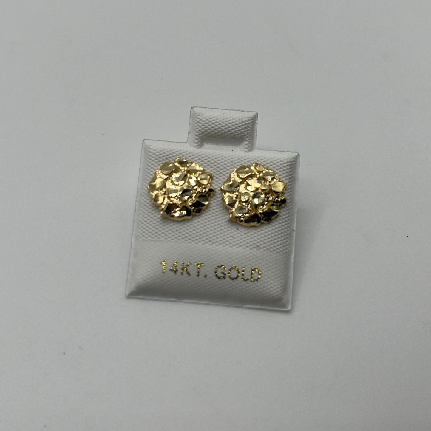 14k Gold Round Nugget Earrings (Small)