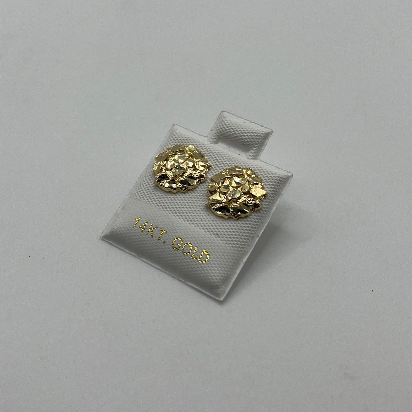 14k Gold Round Nugget Earrings (Small)